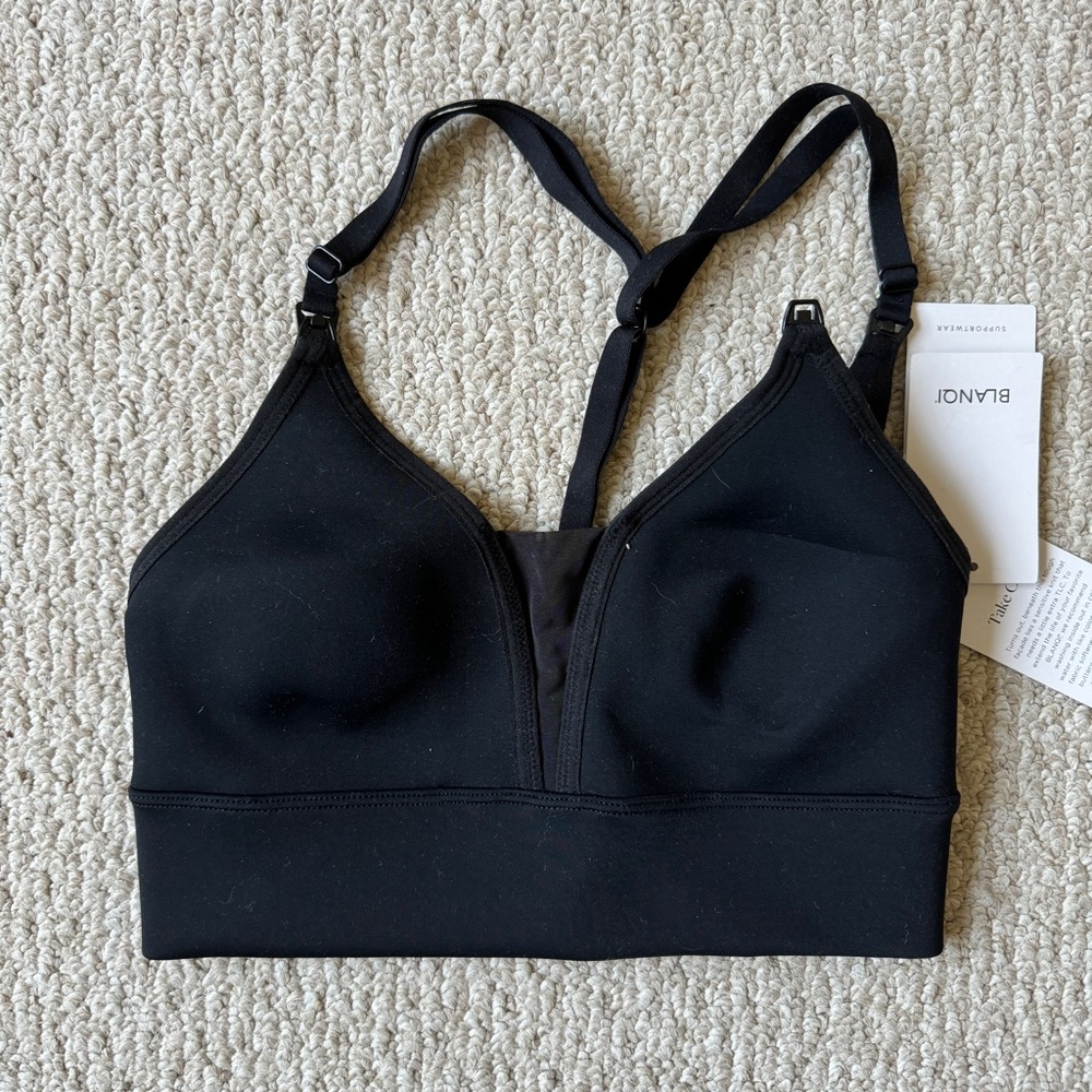 Black Adjustable Racerback Nursing Bra - Picture 1 of 14